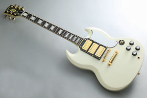 1980's Burny RSG-70 '63 Model Snow White Electric Guitar Free Shipping Vintage