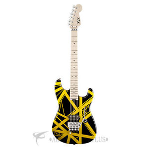 EVH Striped Series Black with Yellow Stripes Electric Guitar - 5107902528