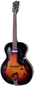 NEW-GUILD T-50 SLIM HOLLOWBODY ELECTRIC GUITAR ANTIQUE BURST W/ ORIG. HARD CASE