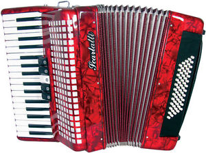 Scarlatti 60 BASS PIANO ACCORDION Red. 34 Treble Keys, 5 Couplers From Hobgoblin