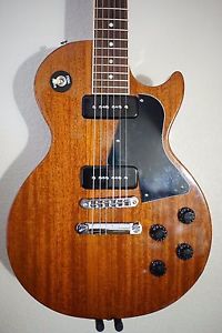 GIBSON LES PAUL SPECIAL BOUND NECK P90 NATURAL WALNUT NITRO FINISH ORANGE CAPS