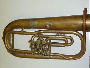 antique german helicon brass instrument