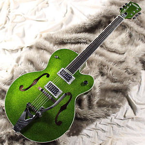 FreeShipping Used Gretsch G6120SH Brian Setzer Hot Rod 2015 Green Sparkle Guitar