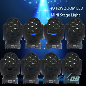 8Pcs! 7X12W ZOOM LED MINI Stage Light Moving Head DJ Disco Party American