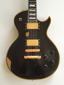 ESP Eclipse Aged guitar - black / schwarz - gold neuwertig