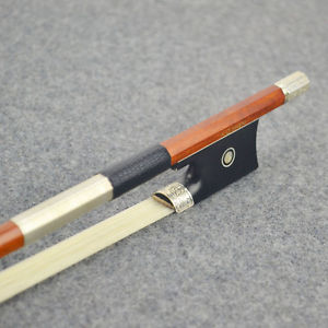 ***HAND SCULPTURED SILVER MASTE BOW*** Pernambuco Violin Bow <UNIQUE ACTUAL BOW>