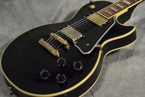 EPIPHONE LES PAUL CUSTOM Ebony Black Used Guitar Free Shipping #g1087