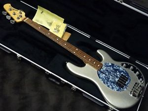 Music Man StingRay 4 Rare Silver Ash Body Used Electric Bass Guitar Deal Japan