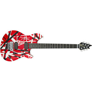 EVH Wolfgang Special Striped Floyd Rose Electric Guitar Red Black White Stripes