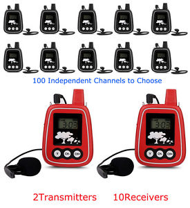 Wireless Tour Guide/Translation System/Meeting 2Transmitter 10Receivers EX-WTG05