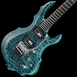 Free Shipping EDWARDS E-FR-145GT Quilt Top / Black Turquoise Electric Guitar