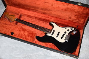 1977 Fender Stratocaster Black/Rose neck Electric Guitar Free Shipping Vintage