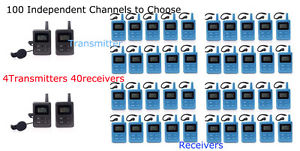Wireless Tour Guide System Stage Voice Device Teching 4Transmitter 40Receivers