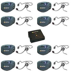 Eartec COMSTAR XT Series Full Duplex Wireless System with 8 Cyber Headsets