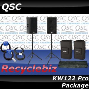 QSC KW122 Pro Package  Stands, Bags, Power & Mic Cords!