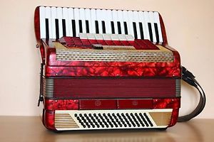 Scandalli Vintage LMM Accordion 80 bass Akkordeon Fisarmonica Red