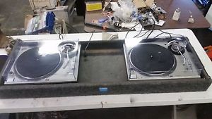 (2) Technics SL-1200 M3D turntables w Shure  cartridges/styli case and extras