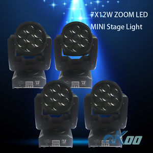 4Pcs! 7X12W ZOOM LED MINI Stage Light Moving Head DJ Disco Party American