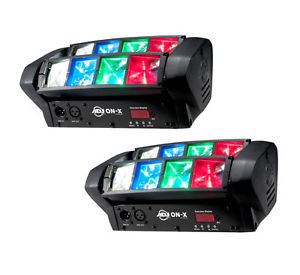 2 American DJ ON-X Dual-Bar DMX LED Sweeper Beam Moving Head Light (bundle of 2)