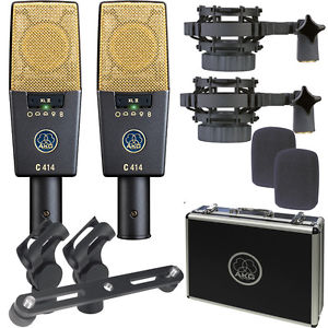 AKG C414 XLII ST Condenser Vocal Recording Microphone Matched Pair Stereo Set