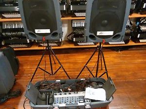 Used Peavey Escort 3000 Portable PA System Stands Mixer Speakers Microphone