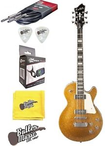 Hagstrom SUSWECU-CHS Champagne Sparkle Electric Guitar w/Clip-on Tuner + More