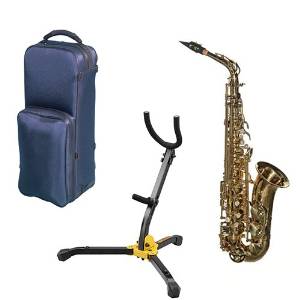 Virtuoso Series Professional Alto Saxophone Deluxe Dark Lacquer w/Hercules Sax Stand with Bag