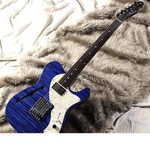 Free Shipping Freedom Custom Guitar Research Black-pepper Semi Order Model 5a-flame Maple Top (Rri)