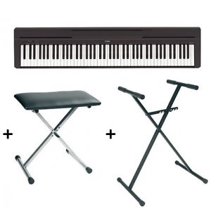 Pack Piano numérique Yamaha P45 noir + Support + banquette