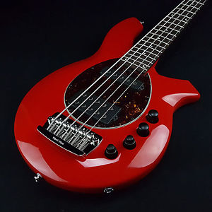 Ernie Ball Music Man Bongo 5 String Bass HS Chili Red Tortoise Pickguard w/ Case