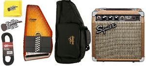 Oscar Schmidt OS11021FHSE Flame HB A/E 21 Chord Autoharp w/Squier Amp + More
