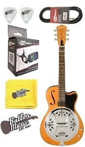 Washburn R60RCE A/E Round Neck Resonator Flame Maple Guitar w/Effin Tuner + More