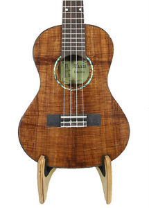 Alulu Solid 5A Curly Authentic Hawaiian Koa Tenor Ukulele Hard Case BU684