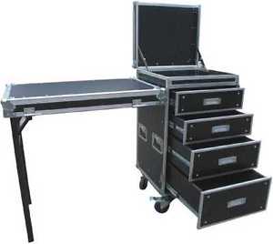 Universal-Schubladen-Transport-Case DR-10 - Tisch, Schubalden, Pult, Blue-Wheels