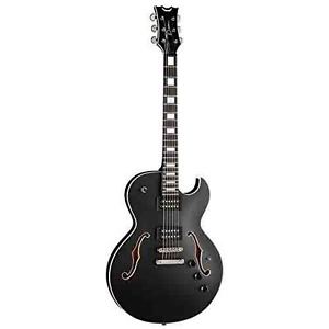 Dean COLT BKS Colt Semi-Hollow-Body Electric Guitar with Piezo, Black Satin