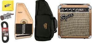Oscar Schmidt OS120CNE A/E 21 Chord Adirondack Autoharp w/Amp,Gigbag + More