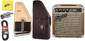 Oscar Schmidt OS120CNE A/E 21 Chord Adirondack Autoharp w/Amp,Hard Case + More
