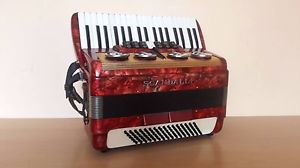 Scandalli Vintage LMM Accordion 80 bass Akkordeon Fisarmonica Red Polifonico