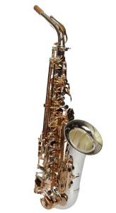 Sax Dakota SDA 1000 Alto Saxophone SP Performance with Hardwood Travel Case, Silver Plated Finish