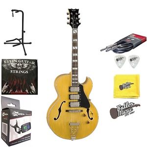 Dean PALOMINO TRIFECTA AN Jazz Style Electric Guitar w/Stand, Strings + More