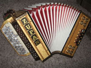 Slovenian Zupan Alpe II-D 3 Row Diatonic Button Box Accordion C,F,Bb Small Size