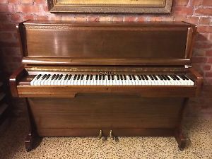 Challen British Made Modern Upright Piano Mahogany Art Deco BEATLES