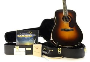 Fender PM-1 Deluxe Dreadnought Acoustic-Electric Guitar Vintage Sunburst w/ Case