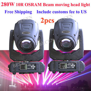 HOT 2pcs/lot 280W 10R beam moving head light RGB beam spot wash 3in1 stage light