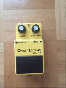 Boss OD-1 silver screw overdrive Vintage guitar effects pedal