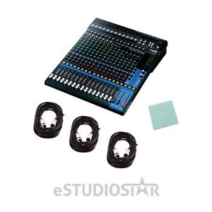 Yamaha MG20 20-Channel Mixing Console w 3 XLR Cables and Polishing Cloth NEW