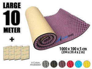 New 10 Meter Adhesive Egg Crate Studio Acoustic Foam Panel 6 Colors 394*39.4*2"