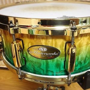 Used! PEARL Masterworks Custom Order Snare Drum 14"x5.5 6ply Mahogany & Maple