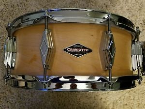 CRAVIOTTO signed SOLID SHELL MAPLE snare drum 5.5"x14": with case! $$