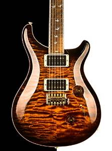 2015 PRS Custom 24 30th Anniversary MSL Wood Library Run, Black Gold Burst w/ Binding, Downgraded Private Stock Top